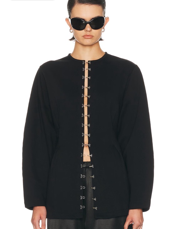 Chan Luu Jackets & Blazers - Chan Luu Black Hook-Front Blazer Jacket